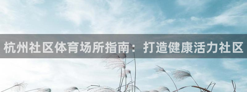 意昂3娱乐下载：杭州社区体育场所指南：打造健康活力社
